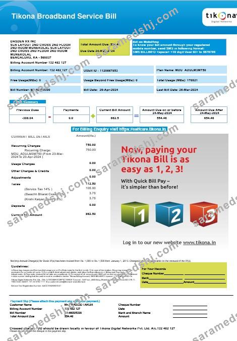 INDONESIA TIKONA business utility bill Word and PDF template